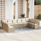 vidaXL Set di divani da giardino da 10 pezzi con cuscini in rattan polipropilene beige vidaXL Set di divani da giardino da 10 pezzi con cuscini in rattan polipropilene beige