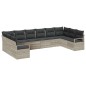 vidaXL Set giardino 10 pezzi con cuscini in rattan modulare grigio chiaro