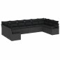 vidaXL Set di divani da giardino vitaXL da 10 pezzi con cuscini neri in rattan sintetico