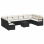 vidaXL Set di divani da giardino da 10 pezzi con cuscini in rattan sintetico marrone