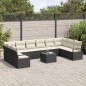 vidaXL Set di divani da giardino da 10 pezzi con cuscini in rattan sintetico marrone