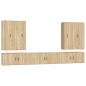 Set di Mobili Porta TV 7 pz Rovere Sonoma in Legno Multistrato Set di Mobili Porta TV 7 pz Rovere Sonoma in Legno Multistrato