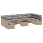 vidaXL Set Divano da Giardino 11 Pezzi con Cuscini in Rattan Sintetico Nero