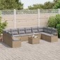 vidaXL Set Divano da Giardino 11 Pezzi con Cuscini in Rattan Sintetico Nero