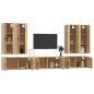 Set di Mobili Porta TV 7 pz Rovere Sonoma in Legno Multistrato Set di Mobili Porta TV 7 pz Rovere Sonoma in Legno Multistrato