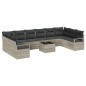 vidaXL Set di Mobili da Giardino 11 Pezzi con Cuscini in Rattan Grigio