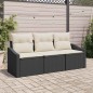 vidaXL Set da giardino 3 pezzi con cuscini in rattan sintetico nero