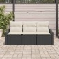 vidaXL Set da giardino 3 pezzi con cuscini in rattan sintetico nero