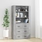 Credenza Grigio Cemento in Legno Multistrato Credenza Grigio Cemento in Legno Multistrato