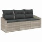 vidaXL Set Giardino 3 Pezzi con Cuscini Grigio Chiaro in Polyrattan
