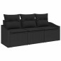 vidaXL Set divano da giardino 3 pezzi con cuscini vitaXL in rattan sintetico nero vidaXL Set divano da giardino 3 pezzi con cuscini vitaXL in rattan sintetico nero