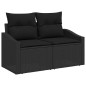 vidaXL Set divano da giardino 3 pezzi con cuscini vitaXL in rattan sintetico nero vidaXL Set divano da giardino 3 pezzi con cuscini vitaXL in rattan sintetico nero
