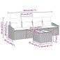vidaXL Set Divano da Giardino 5 Pezzi con Cuscini Neri in Rattan Sintetico