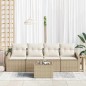 vidaXL Set Divani Giardino , 5 Pezzi, Cuscini Beige, Rattan Sintetico