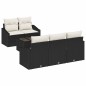 vidaXL Set di Divani da Giardino in 6 Pezzi con Cuscini Nero Rattan Sintetico