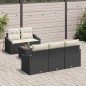 vidaXL Set di Divani da Giardino in 6 Pezzi con Cuscini Nero Rattan Sintetico