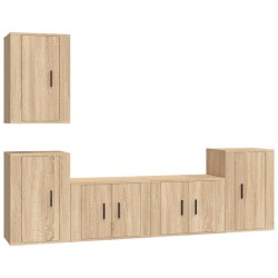 Set di Mobili Porta TV 5 pz Rovere Sonoma in Legno Multistrato