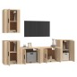 Set di Mobili Porta TV 5 pz Rovere Sonoma in Legno Multistrato Set di Mobili Porta TV 5 pz Rovere Sonoma in Legno Multistrato