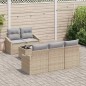 vidaXL Set Divani Giardino 6 Pezzi con Cuscini Beige in Rattan Polimerico