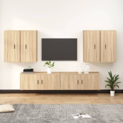 Set di Mobili Porta TV 6 pz Rovere Sonoma in Legno Multistrato