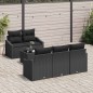 vidaXL Set di Divani da Giardino con Cuscini Nero Polyrattan