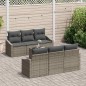 vidaXL Set da Giardino 7 Pezzi con Cuscini Grigio in Rattan Sintetico