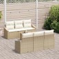 vidaXL Set Divano Giardino da 7 Pezzi con Cuscini Beige Polyrattan