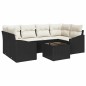 vidaXL Set Divano Giardino da 7 Pezzi con Cuscini Rattan Nero in Polyrattan