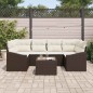 vidaXL Set Divani Giardino 7 Pezzi con Cuscini Marrone Polyrattan