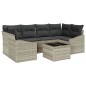 vidaXL Set di Divani da Giardino 7 Pezzi con Cuscini Grigio Chiaro Rattan Sintetico
