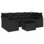 vidaXL Set Divano da Giardino in 7 Pezzi con Cuscini Polyrattan Nero