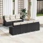 vidaXL Set Divano Da Giardino 8 Pezzi Con Cuscini Rattan Nero vidaXL Set Divano Da Giardino 8 Pezzi Con Cuscini Rattan Nero