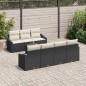 vidaXL Set Divano Da Giardino 8 Pezzi Con Cuscini Rattan Nero vidaXL Set Divano Da Giardino 8 Pezzi Con Cuscini Rattan Nero