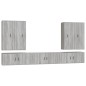 Set di Mobili Porta TV 7 pz Grigio Sonoma in Legno Multistrato Set di Mobili Porta TV 7 pz Grigio Sonoma in Legno Multistrato