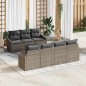 vidaXL Set Divani Giardino 8 Pezzi con Cuscini Polyrattan Grigio