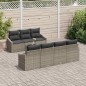 vidaXL Set Divani Giardino 8 Pezzi con Cuscini Polyrattan Grigio