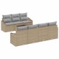 vidaXL Set divano da giardino 8 pezzi con cuscini beige polyrattan