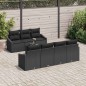 vidaXL Set di Sofà da Giardino da 8 Pezzi con Cuscini Nero Rattan Polimero