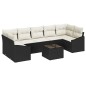 vidaXL Set di divani da giardino da 8 pezzi con cuscini in polyrattan nero