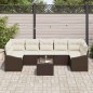 vidaXL Set di divani da giardino da 8 pezzi con cuscini in polirattan marrone