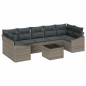 vidaXL Set Divano da Giardino da 8 Pezzi con Cuscini Grigio in Polyrattan
