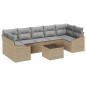 vidaXL Set Divano da Giardino a 8 Pezzi con Cuscini Beige in Polirattan