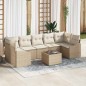 vidaXL Set di Divani da Giardino a 8 Pezzi con Cuscini Beige in Polirattan