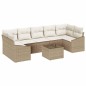 vidaXL Set di Divani da Giardino a 8 Pezzi con Cuscini Beige in Polirattan