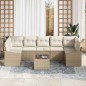 vidaXL Set di Divani da Giardino a 8 Pezzi con Cuscini Beige in Polirattan