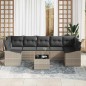 vidaXL Set di Divani da Giardino 8 Pezzi con Cuscini Grigio Chiaro Polyrattan vidaXL Set di Divani da Giardino 8 Pezzi con Cuscini Grigio Chiaro Polyrattan
