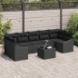 vidaXL Set di Sofà da Giardino da 8 Pezzi con Cuscini in Polyrattan Nero