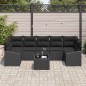 vidaXL Set di Sofà da Giardino da 8 Pezzi con Cuscini in Polyrattan Nero