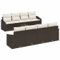 vidaXL Set di divani da giardino 9 pezzi con cuscini marrone polyrattan