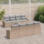 vidaXL Set di divani da giardino 9 pezzi con cuscini beige in rattan sintetico vidaXL Set di divani da giardino 9 pezzi con cuscini beige in rattan sintetico